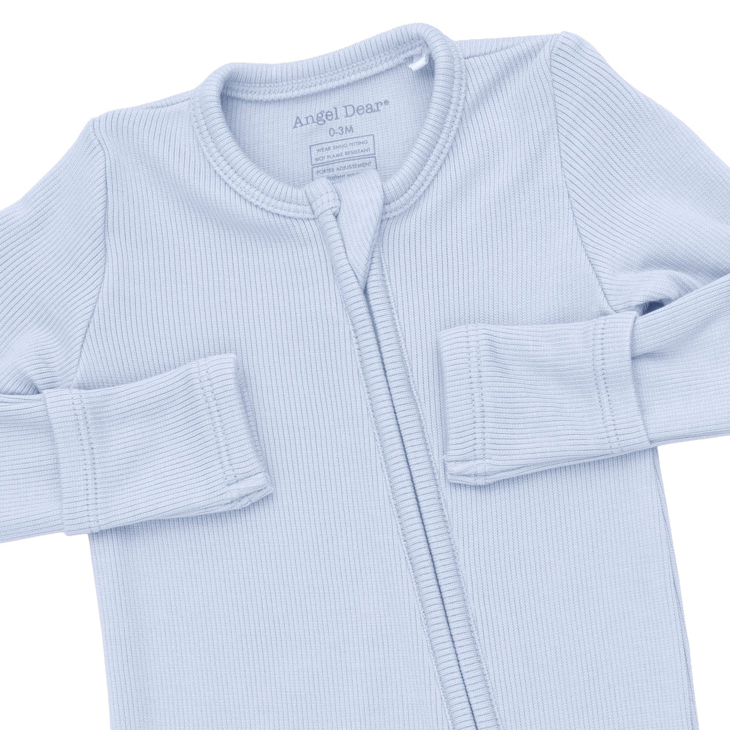 Sheer Blue Ribbed Zip Footie by Angel Dear, view 3