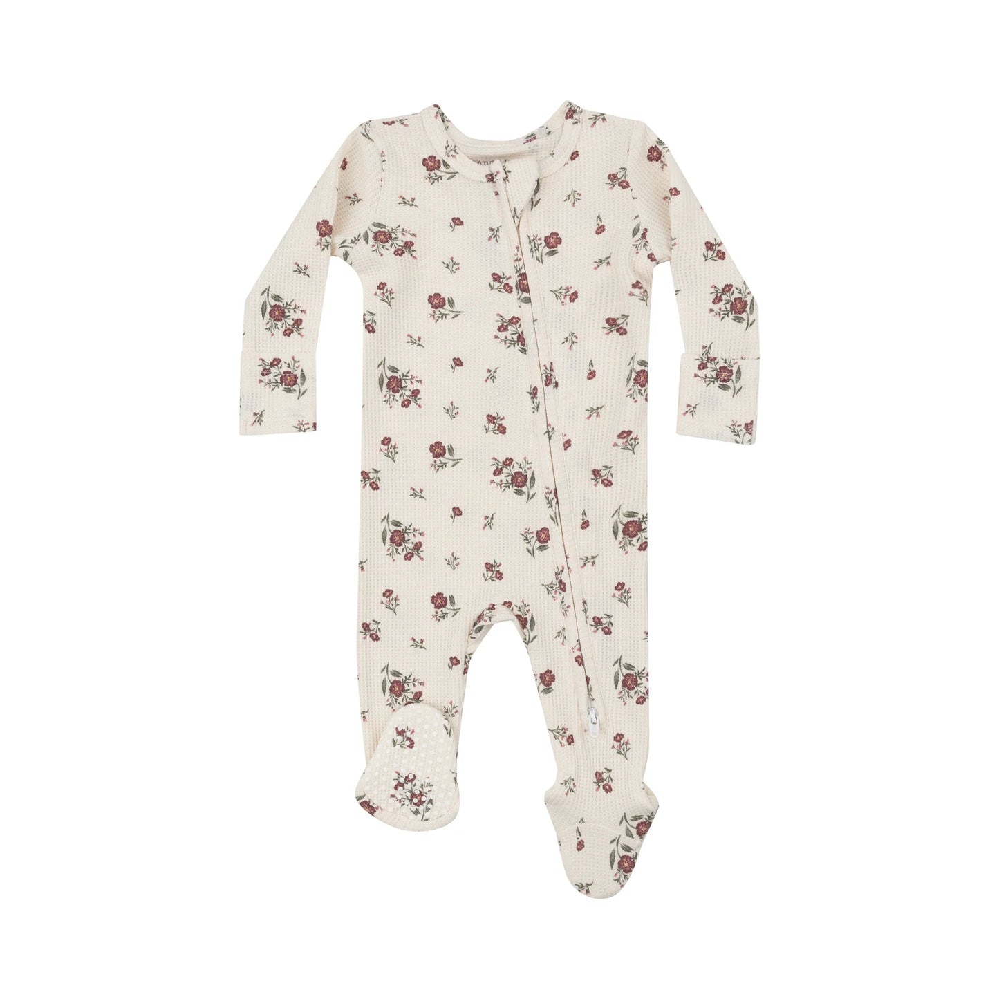 Misty Rose Floral Zip Footie