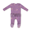 Dusty Rose Ruffle Zip Footie