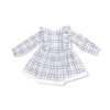 Blue Plaid Eyelet Hem Dress