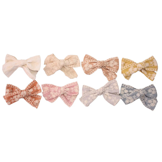 Boho Chic Lace Bow Clips