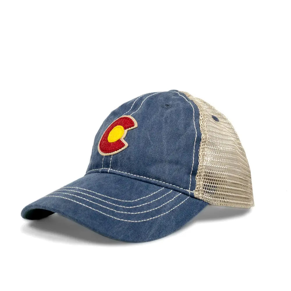 Kids Vintage C Denim Trucker Hat