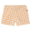 Orange Gingham Drawstring Shorts