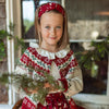 Red And Cream Holiday Knit Cardigan