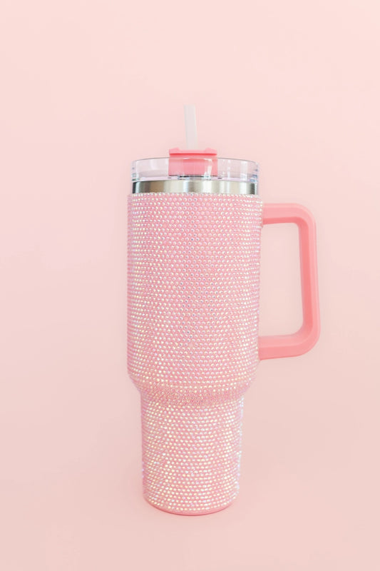 Light Pink Rhinestone Tumber 40oz
