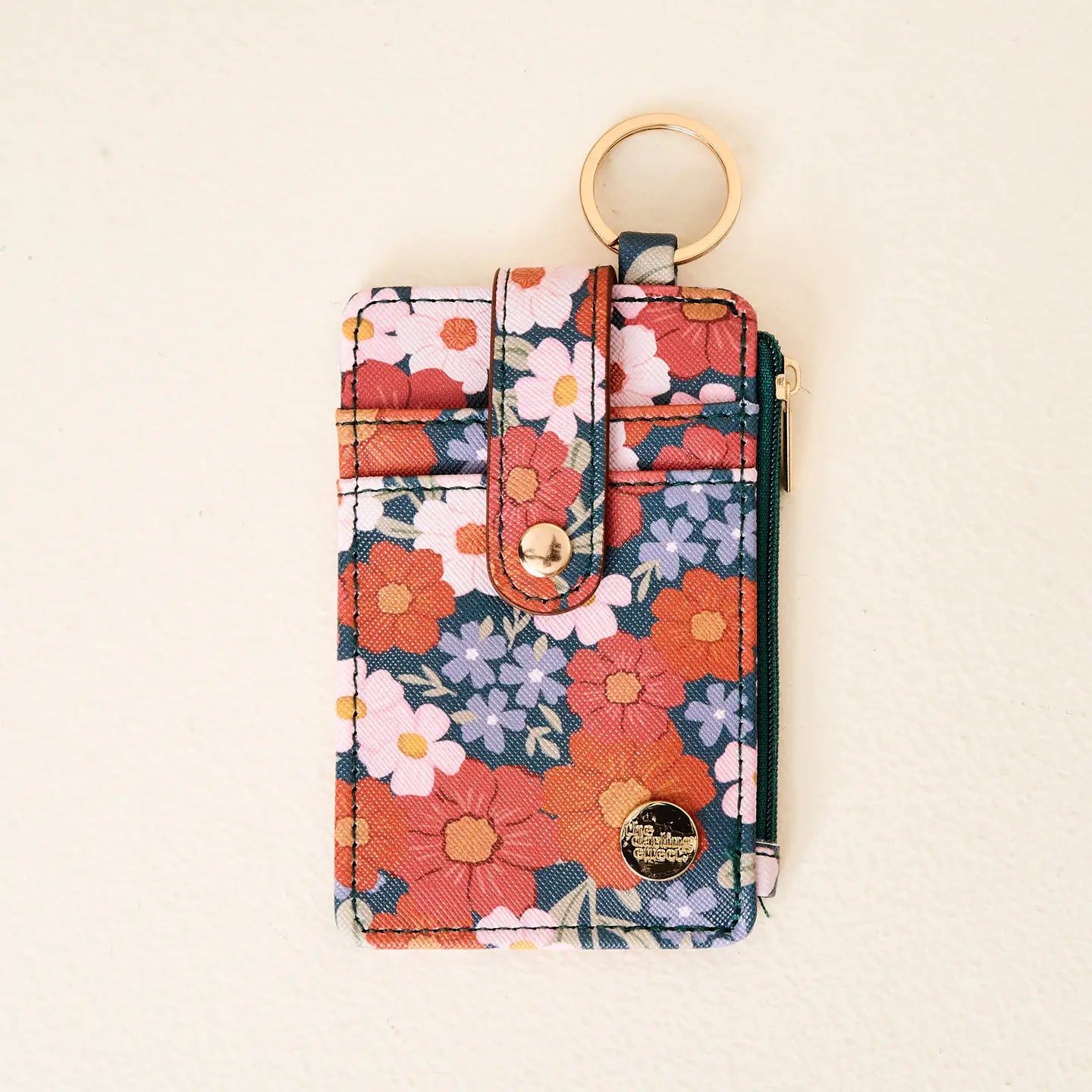 Wildflower Teal Keychain Wallet