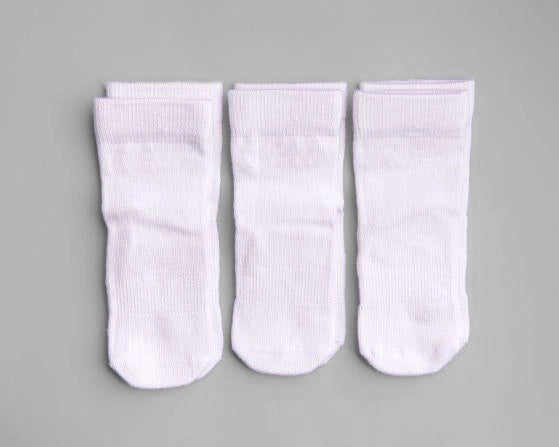 White Trio Non-Slip Socks