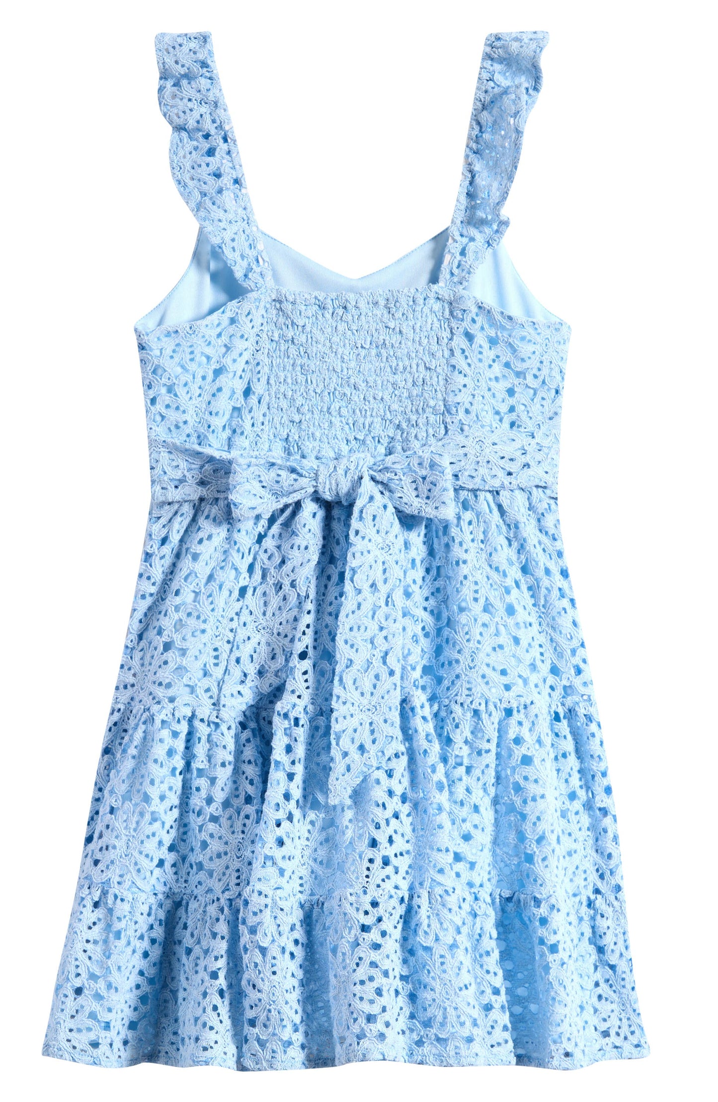 Sky Blue Eyelet Lace Dress