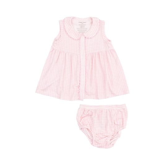 Pink Gingham Dress Set