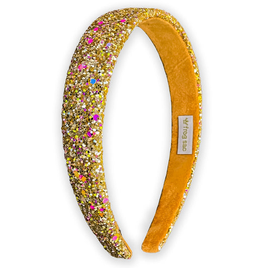 Gold Tapered Chunky Glitter Headband