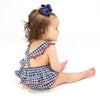 Navy Gingham Red Trim Sunsuit