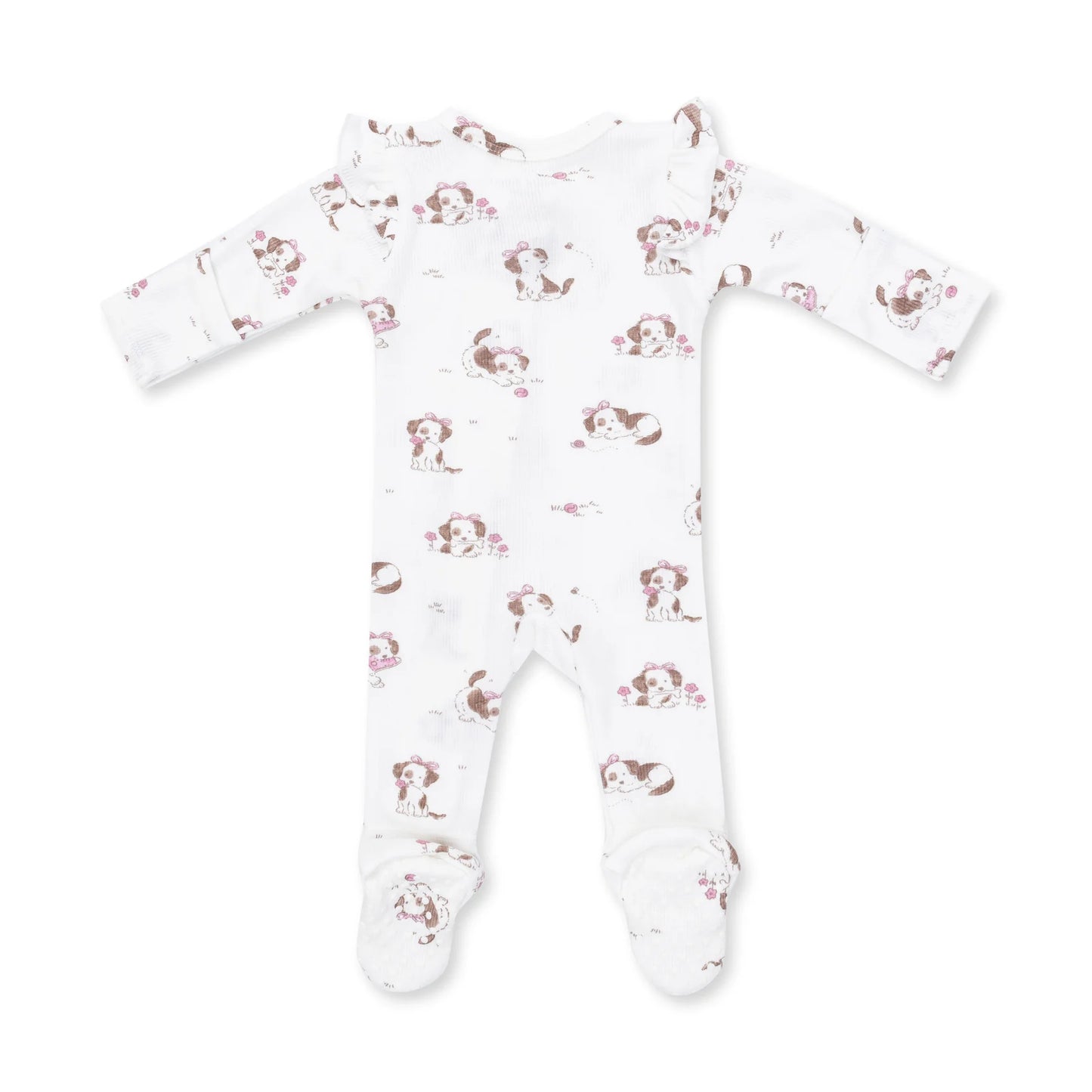 Puppy Pink Zip Footie
