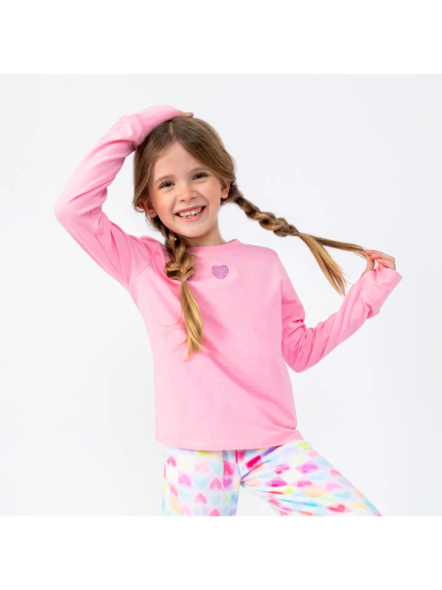 Pink Heart Pajama Top