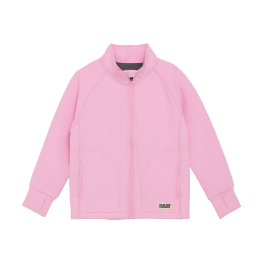 Bonbon Pink Scuba Zip Up Jacket
