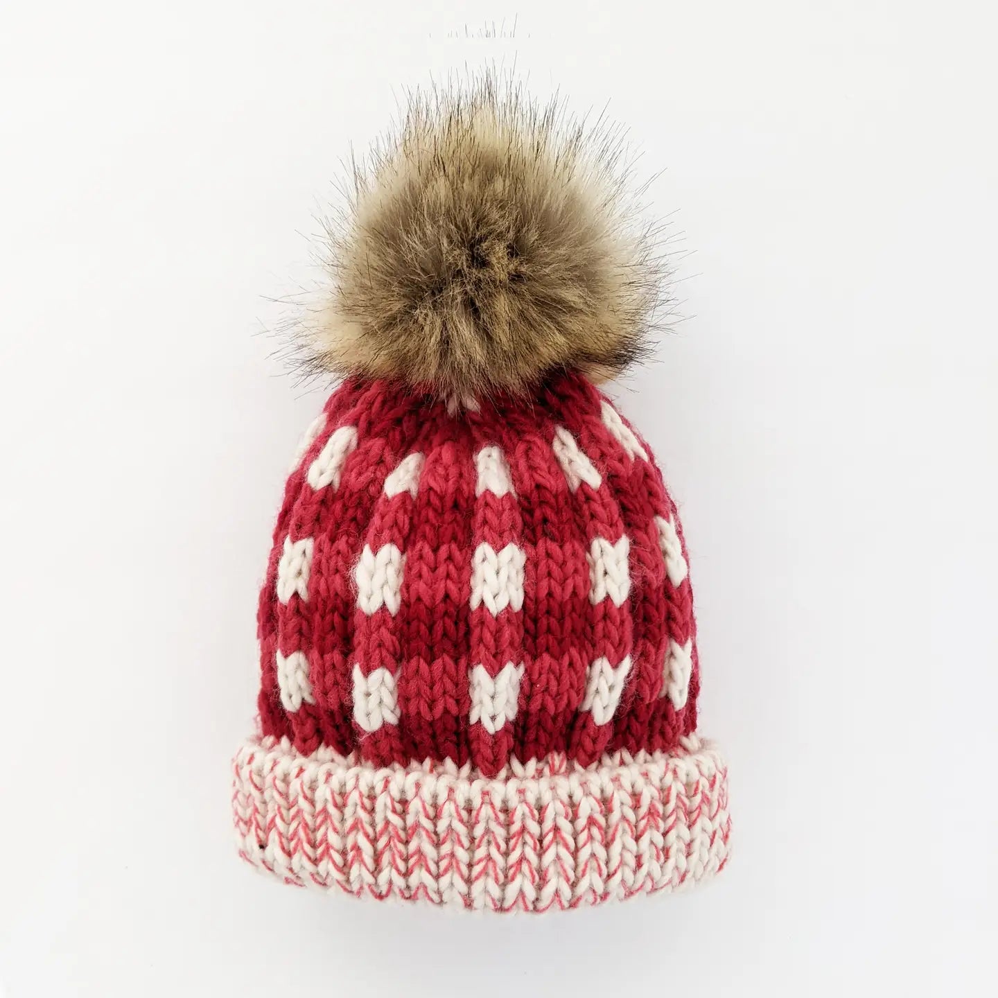 Holiday Buffalo Check Pom Hat