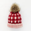 Holiday Buffalo Check Pom Hat