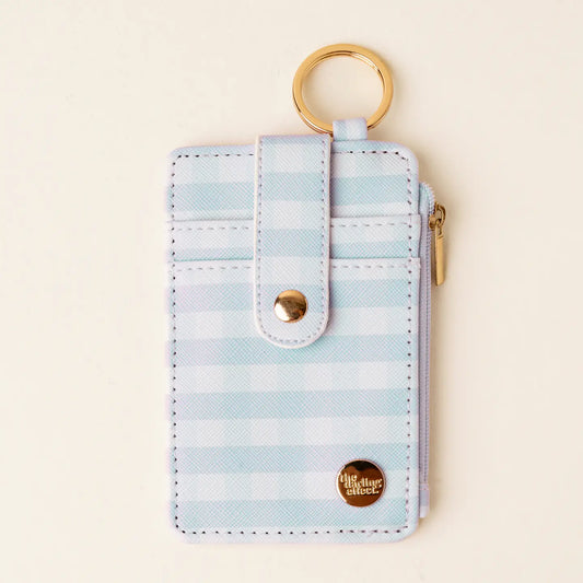 Blue Gingham Keychain Wallet
