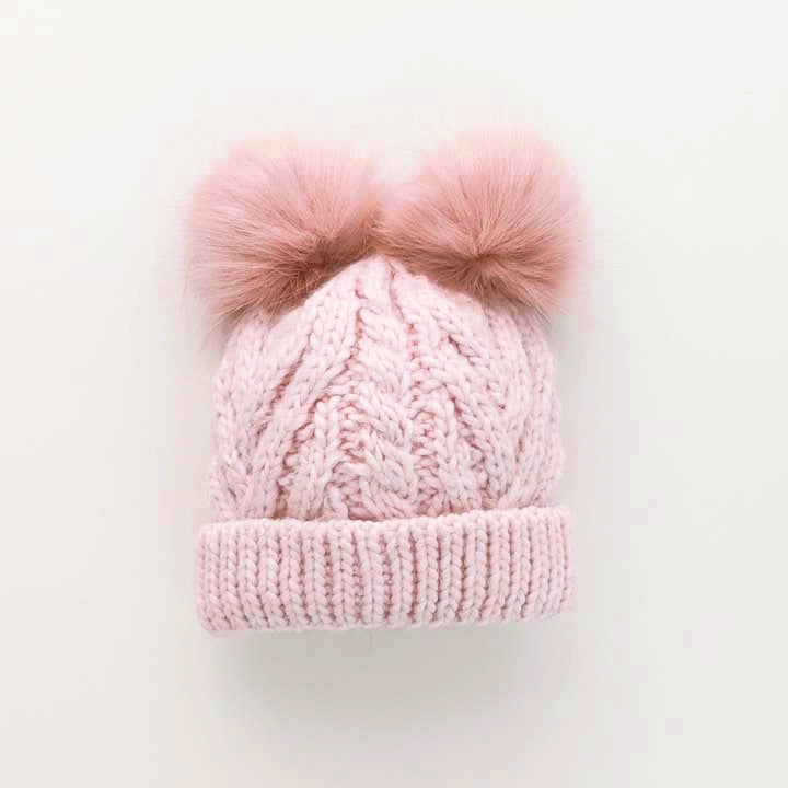 Blush Double Pom Hat