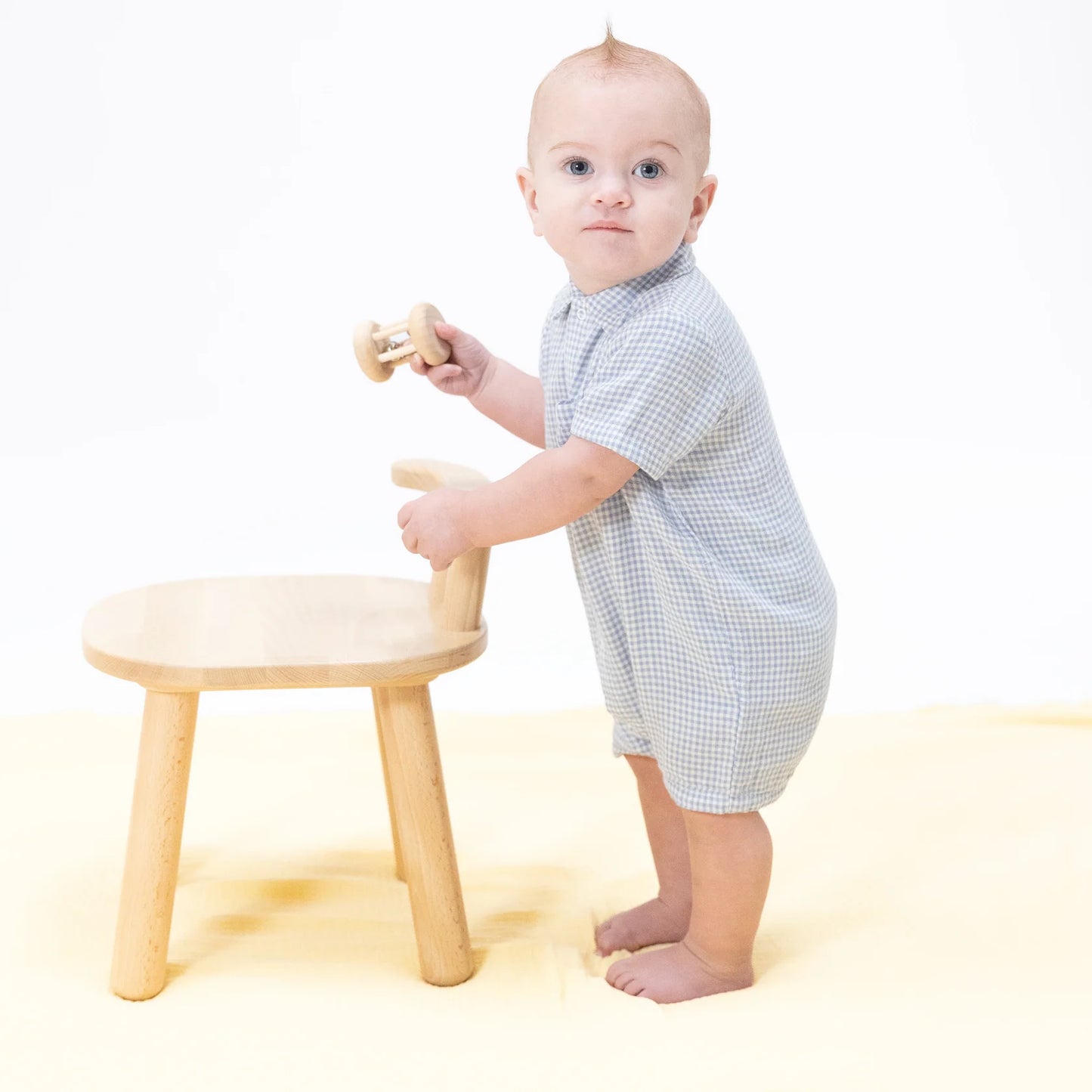 Blue Blizzard Gingham Romper