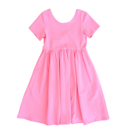 Pink dress on a white background