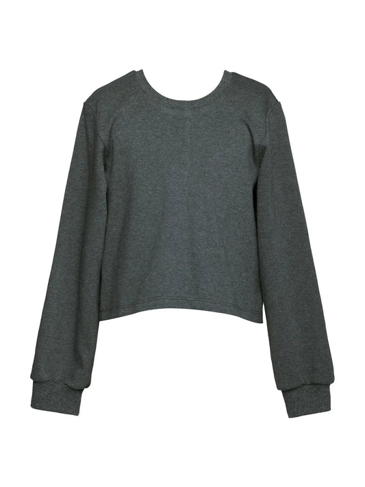 Back Slit Sequin Bow Sweatshirt