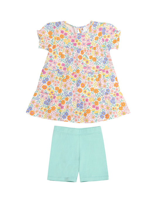 Floral Tiered Top and Shorts Set