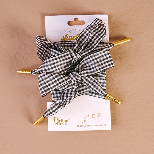 Black Gingham Shoelaces