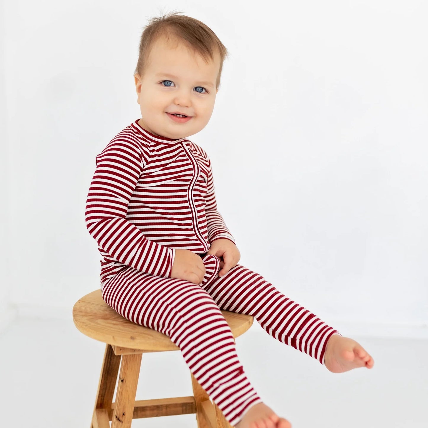 Red Stripe Zip Convertible Romper