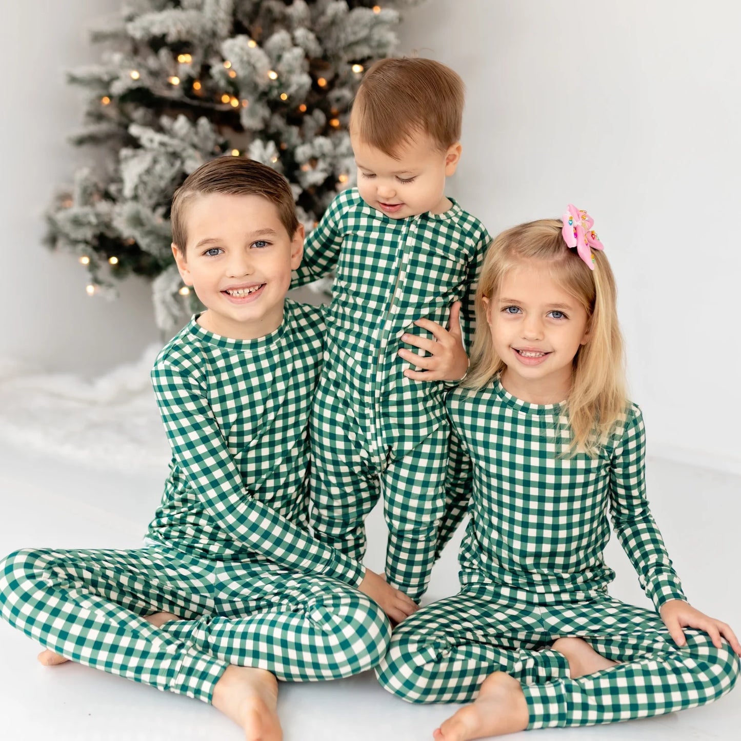 Evergreen Gingham Pajama Set