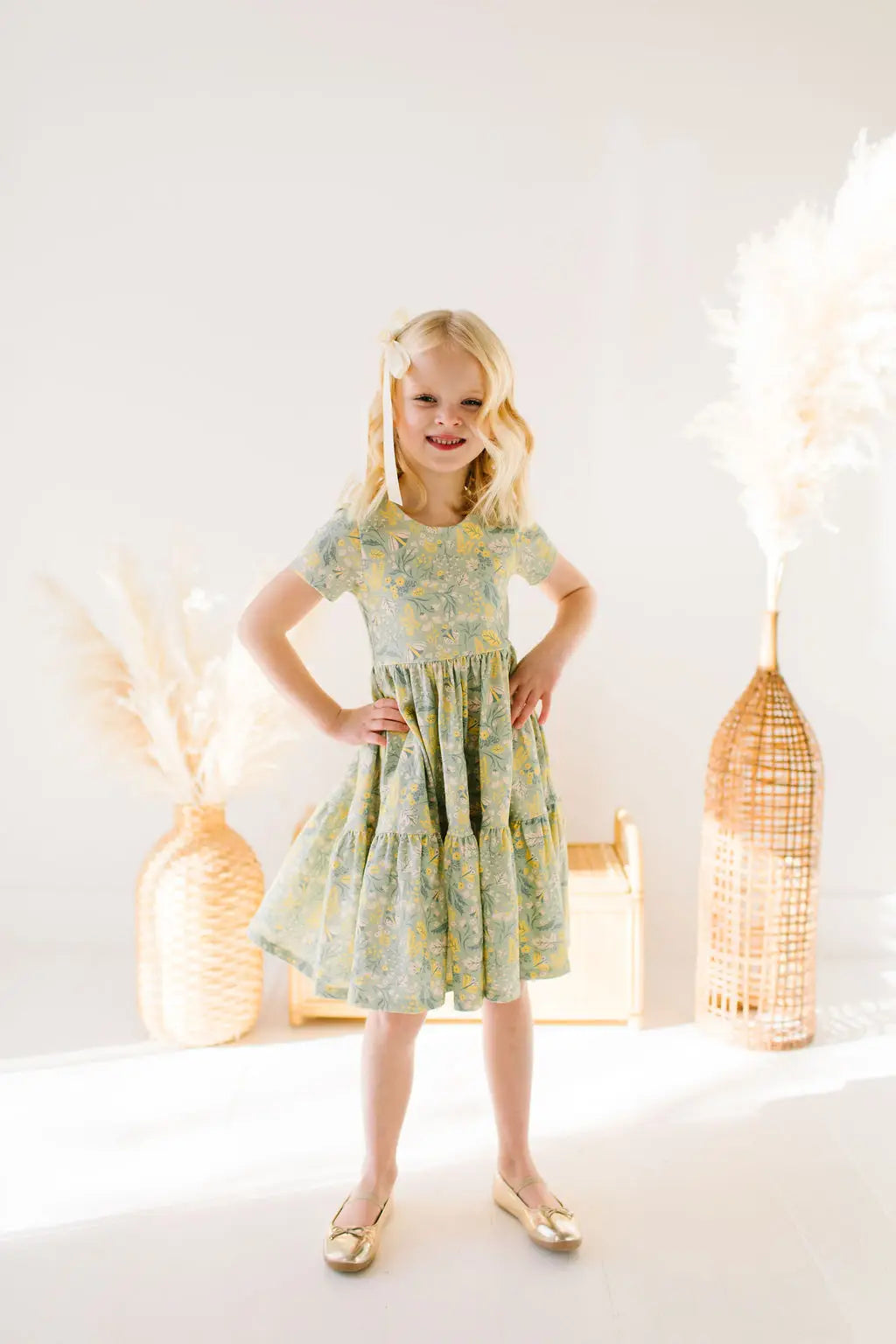 Sunlit Sage Ruffle Dress