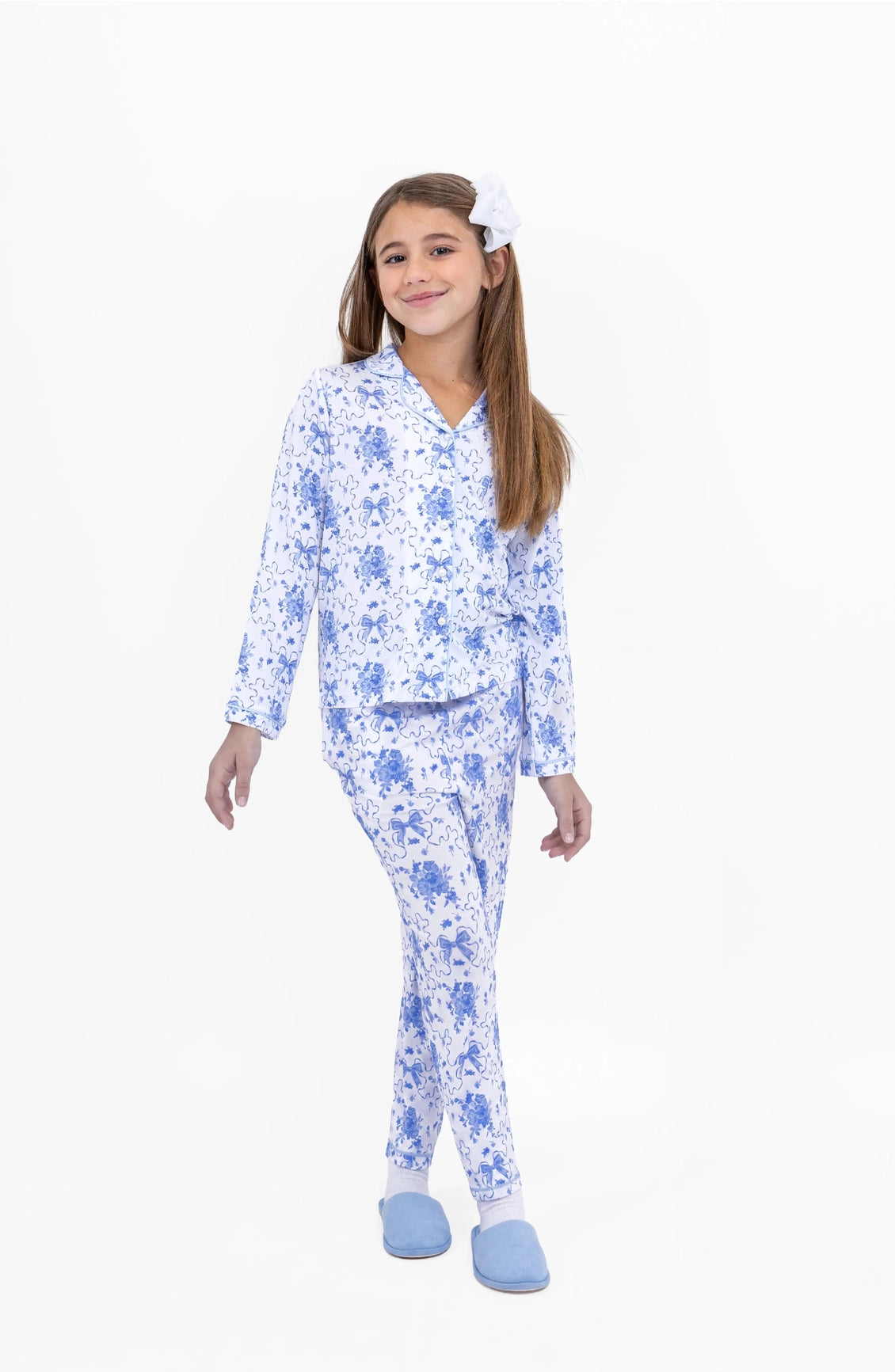 Blue Posies Pajama Set