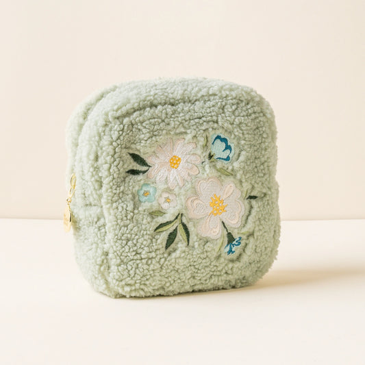 Floral Sage Square Teddy Pouch