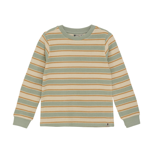 Aqua Mustard Stripe Top
