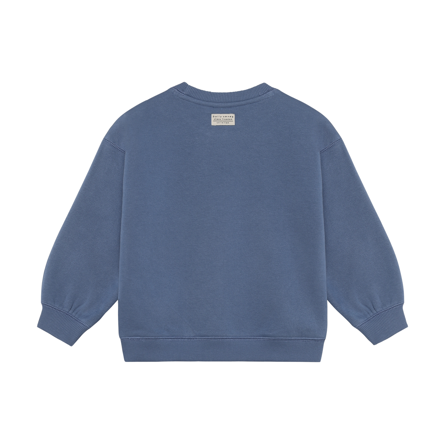 Snack Squad Sweatshirt in Ash Blue, back view