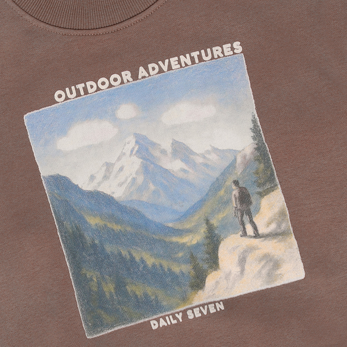 Brown Mountain Sweatshirt in Almond Brown, flat lay