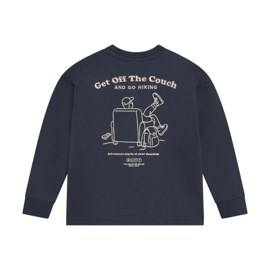 Off The Couch Tee in Odyssey Gray, back view