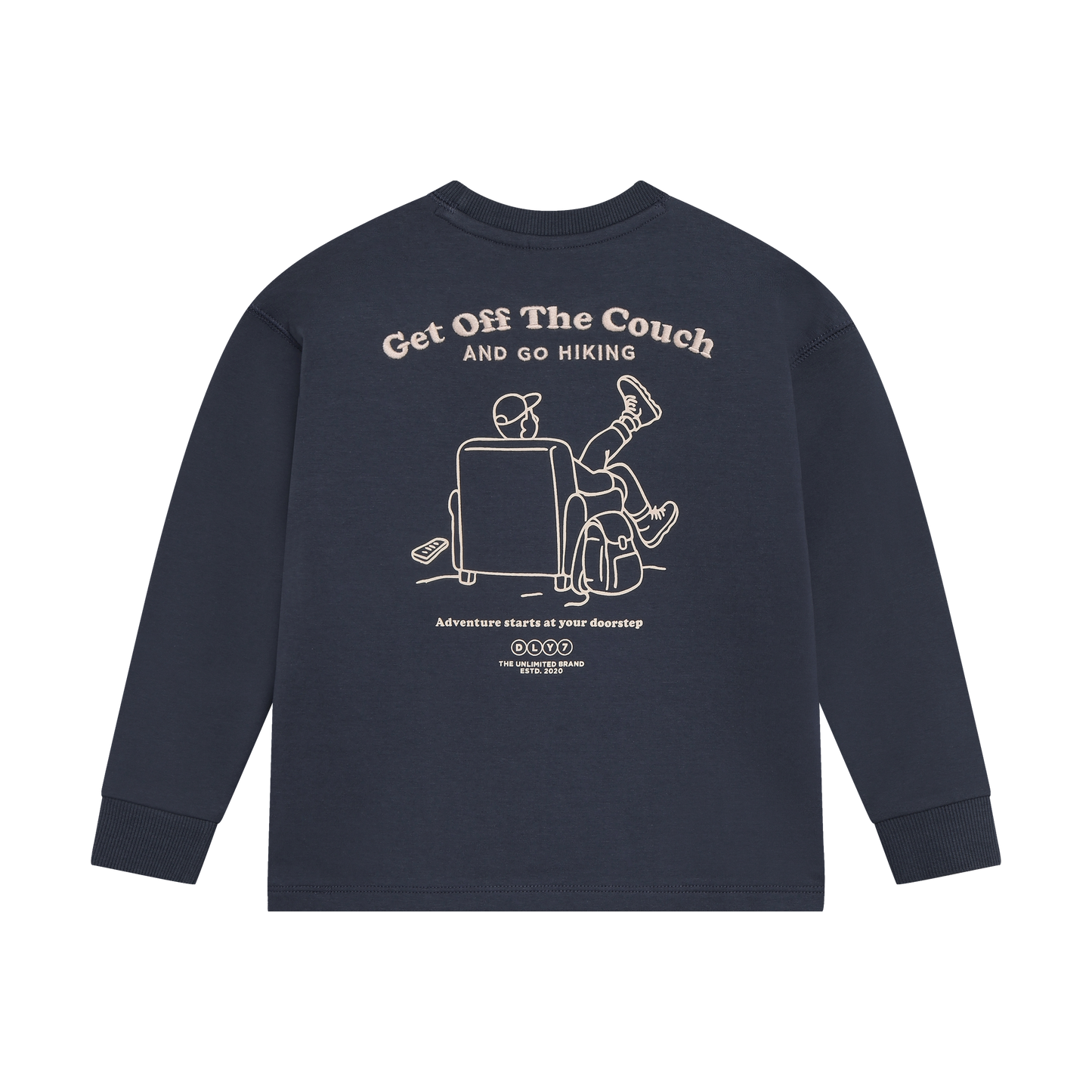 Off The Couch Tee in Odyssey Gray, back view