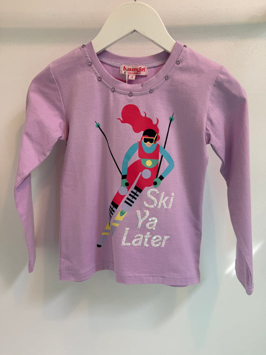 Lilac Ski Ya Later Tee