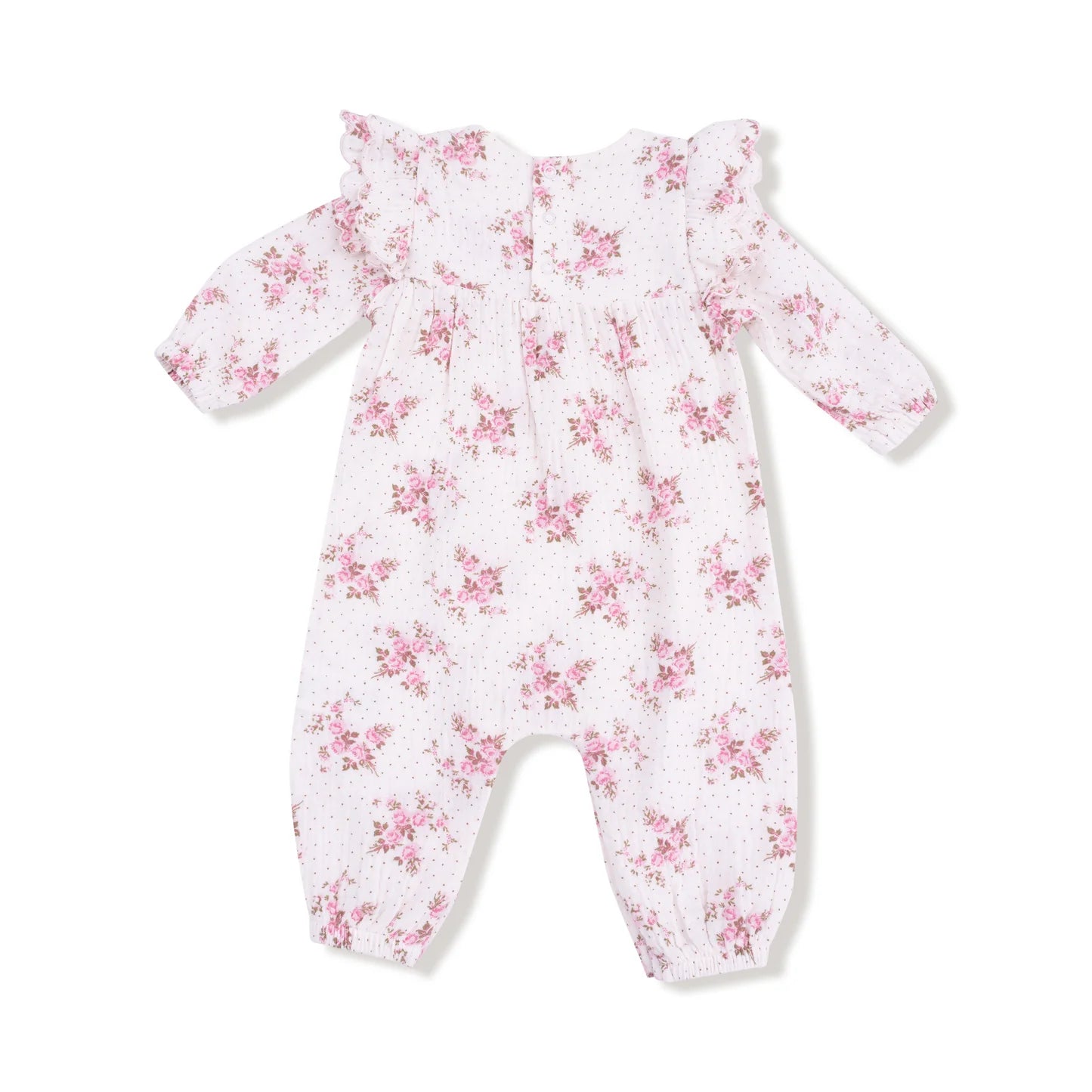 Rosette Dot Ruffle Romper