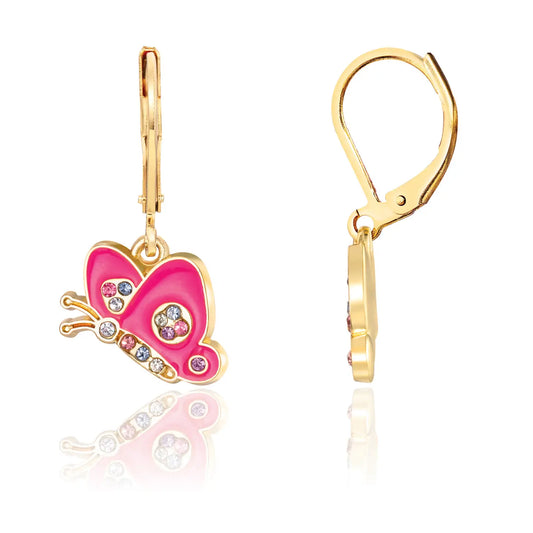 Crystal Butterfly Dangle Earrings