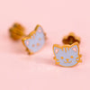 Gray Cat Earrings