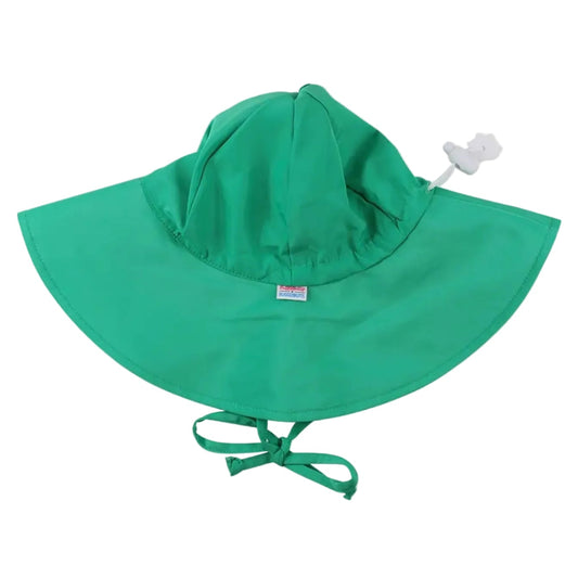 green kids sun hat on a white background