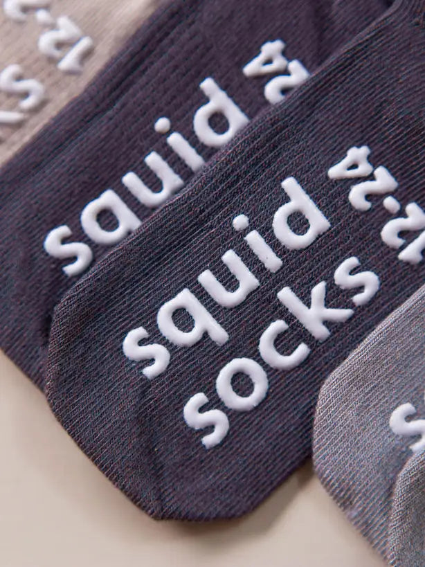 Gray Trio Non-Slip Socks