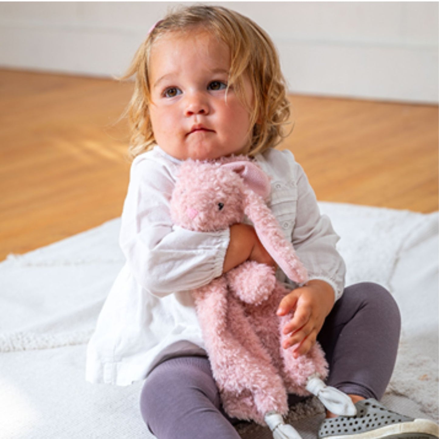Soft recycled plush lovey for comforting everyday cuddles