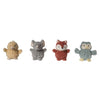 Soft recycled character rattles for mindful baby play