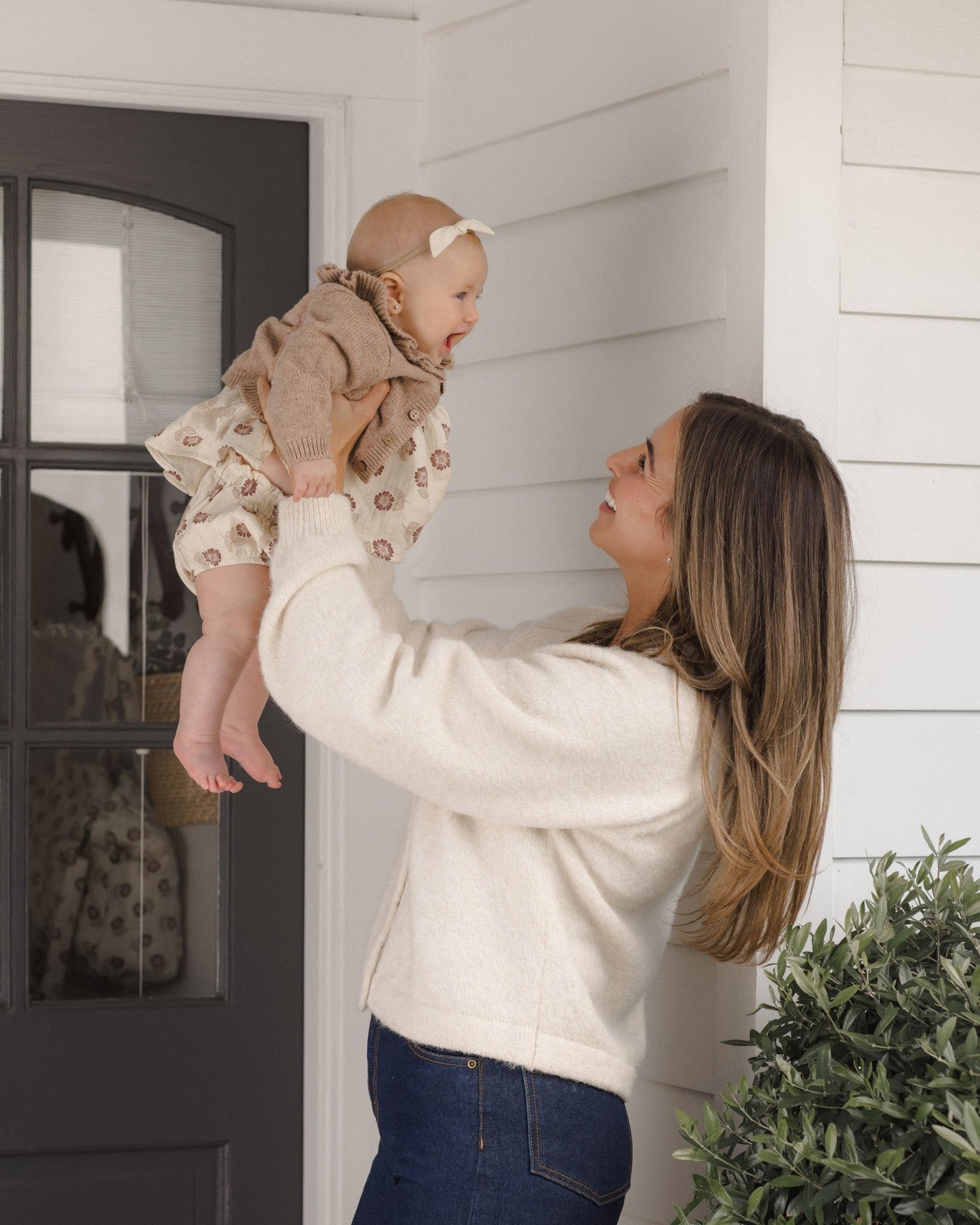 Almond Ruffle Collar Cardigan - lifestyle shot