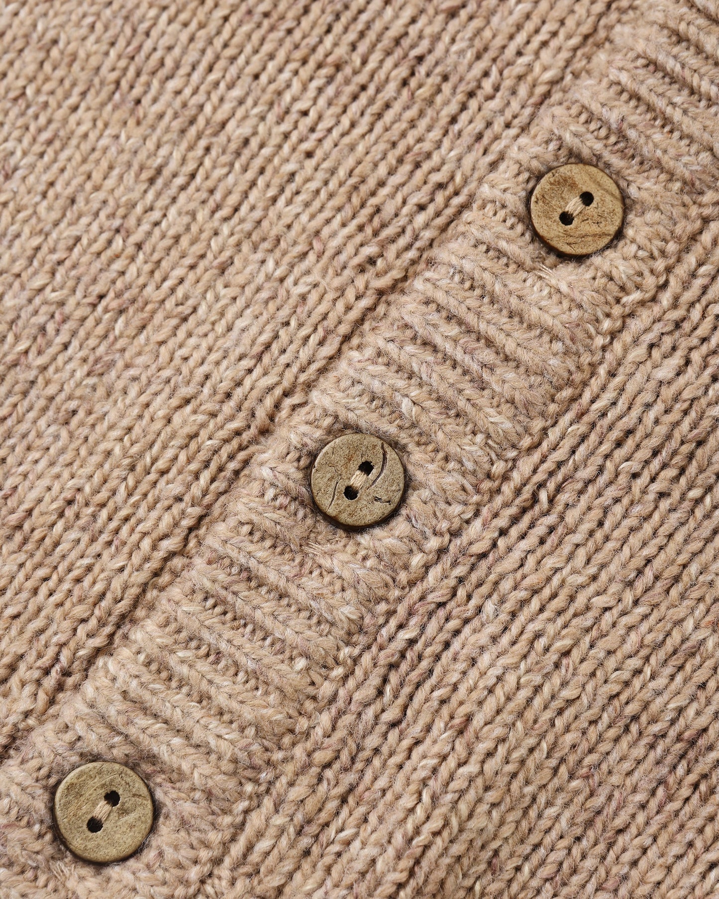 Almond Ruffle Collar Cardigan - detail close-up