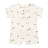 Baby short sleeve romper with car pattern 