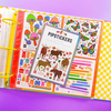 Whimsical moose stickers with floral crowns and foil accents