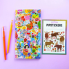 Whimsical moose stickers with floral crowns and foil accents
